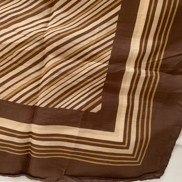 Vintage Striped Brown Handkerchief Neckerchief Scarf - Picture 6 of 6